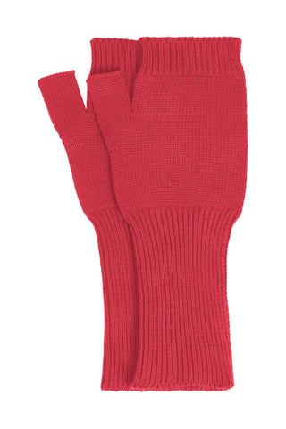 JAS - GOTS Organic Cotton Fingerless Gloves - Bright Red