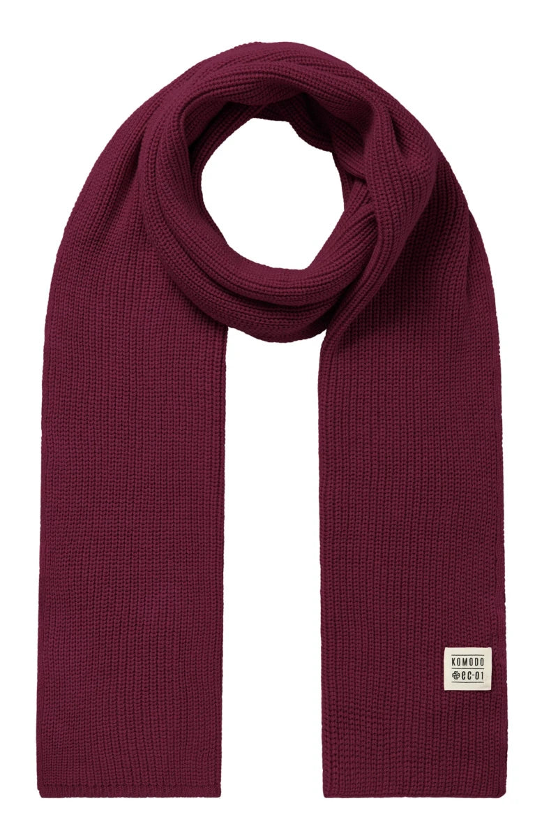 LONDON - GOTS Organic Cotton Scarf Wine Red