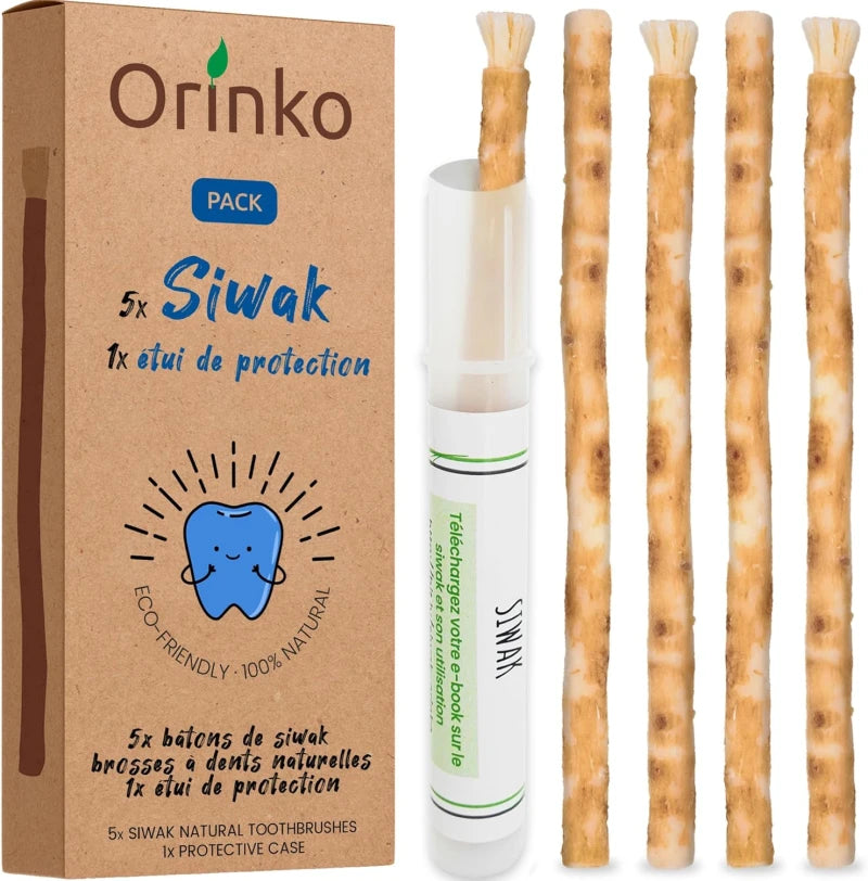 Bâtons de Siwak x5 + Étui de protection - Brosse à Dents 100% Naturelle