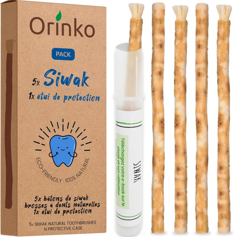 Bâtons de Siwak x5 + Étui de protection - Brosse à Dents 100% Naturelle