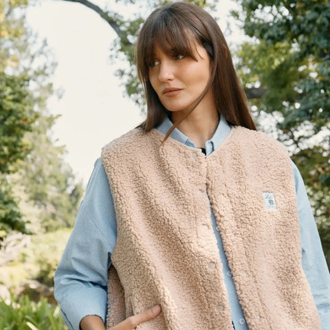 Veste Sherpa Camel sans manche