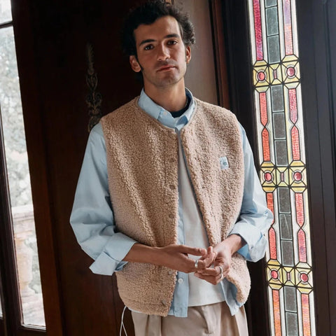Veste Sherpa Camel sans manche