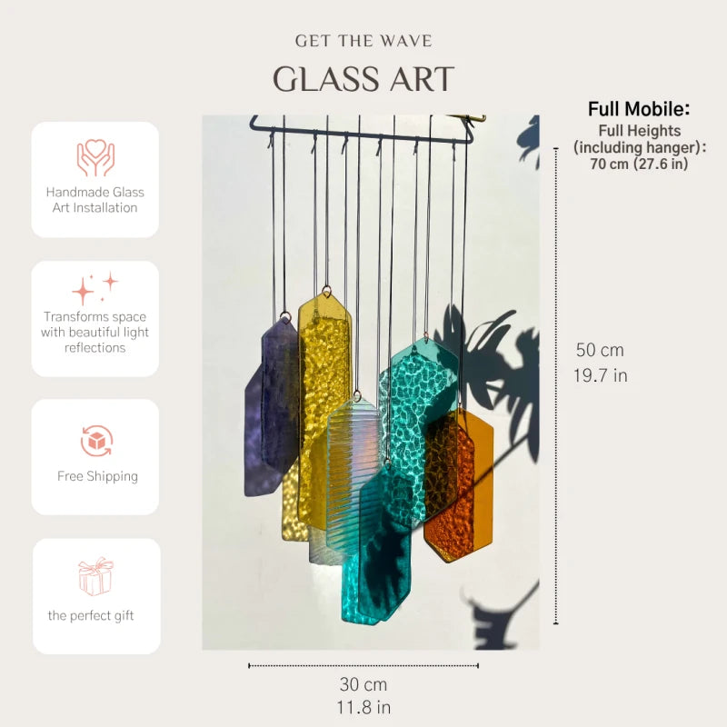 Mobile mit geometrischem Glas