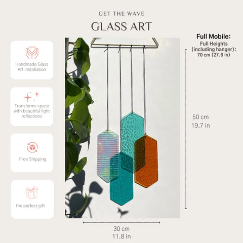 Mobile mit geometrischem Glas
