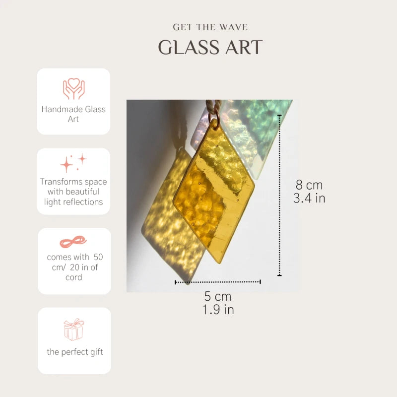 Buntglas Rauten als Fensterschmuck