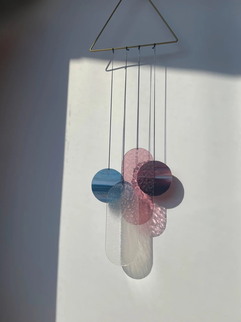 Rosa irisierender Wandbehang im Art Déco Stil