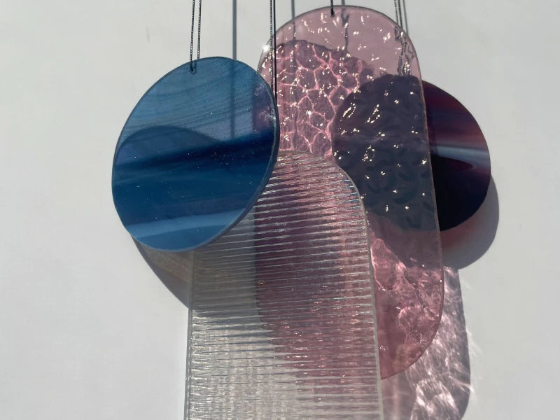 Rosa irisierender Wandbehang im Art Déco Stil