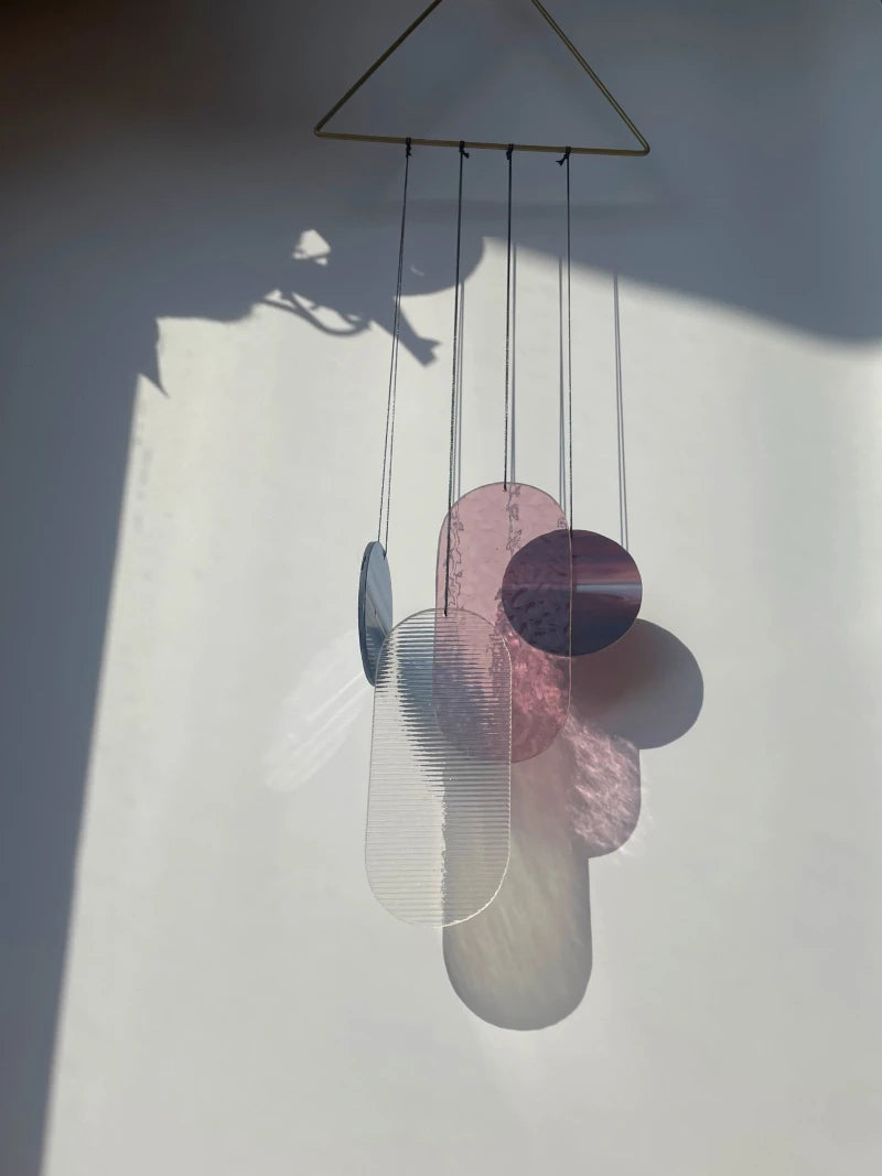 Rosa irisierender Wandbehang im Art Déco Stil