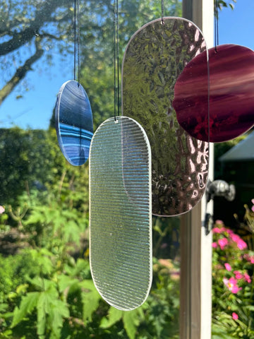 Rosa irisierender Wandbehang im Art Déco Stil