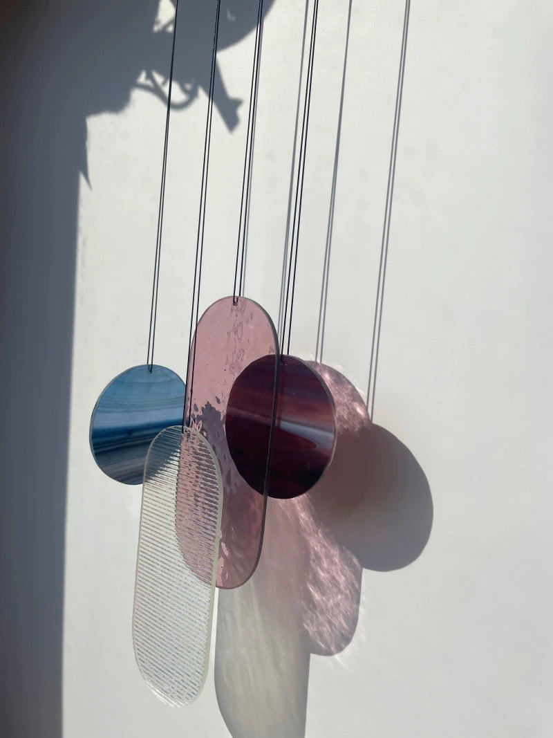 Rosa irisierender Wandbehang im Art Déco Stil