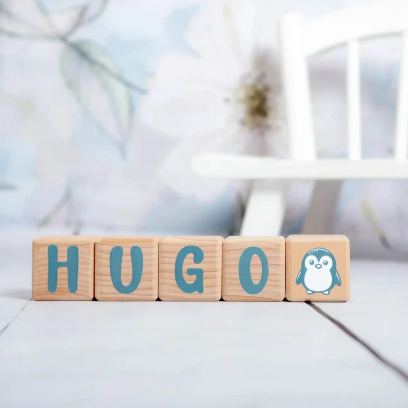 5 Cubes en Bois de 5cm x 5cm + 66 Stickers gris