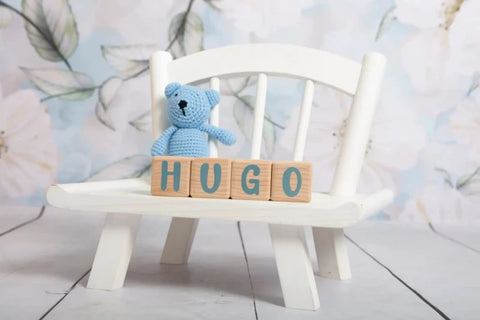 4 Cubes en Bois de 5cm x 5cm + 55 Stickers gris