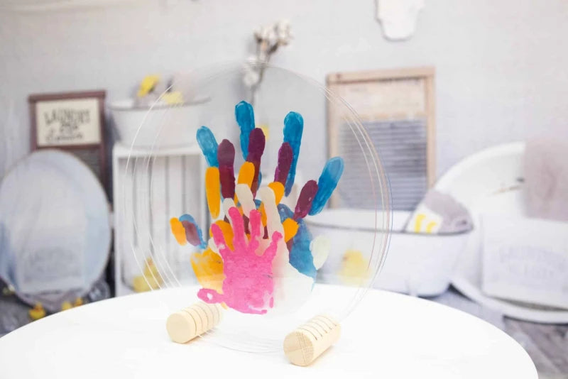 Kit Empreintes de mains pour 5 - Deux Supports Ronds