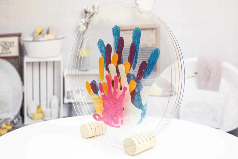 Kit Empreintes de mains pour 5 - Deux Supports Ronds