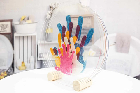 Kit Empreintes de mains pour 5 - Deux Supports Ronds