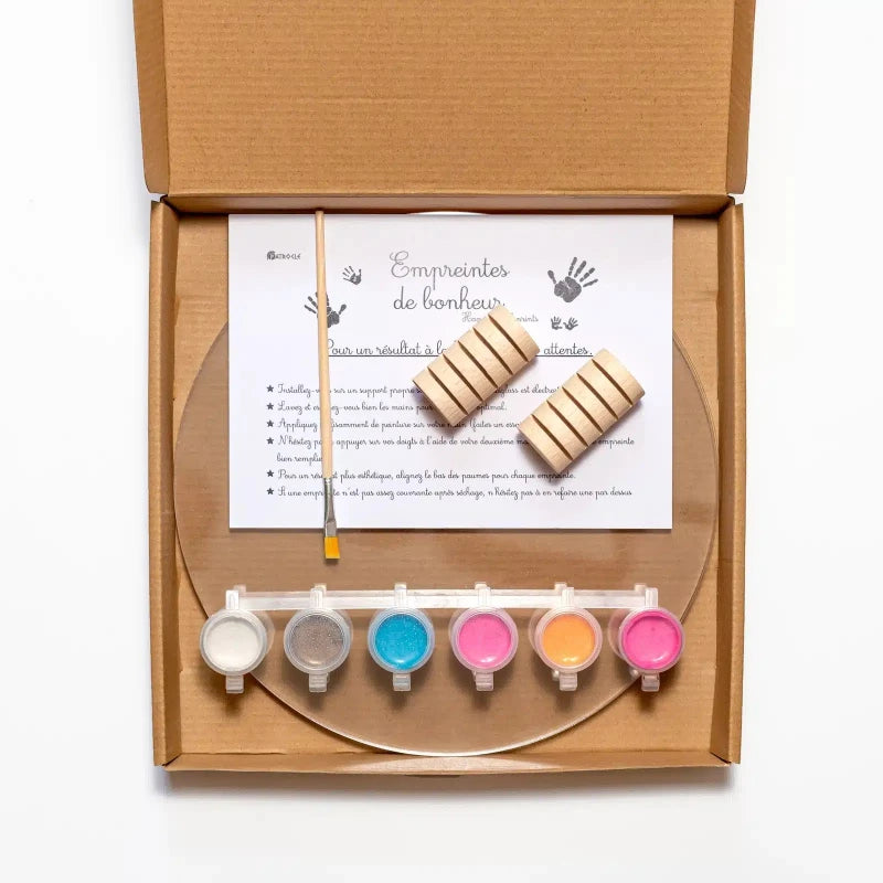 Kit Empreintes de mains pour 5 - Deux Supports Ronds