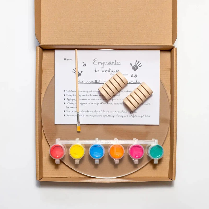 Kit Empreintes de mains pour 5 - Deux Supports Ronds