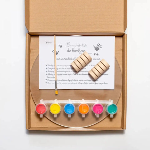Kit Empreintes de mains pour 4 - Deux Supports Ronds