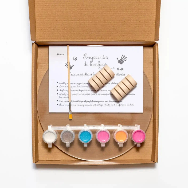 Kit Empreintes de mains pour 4 - Deux Supports Ronds
