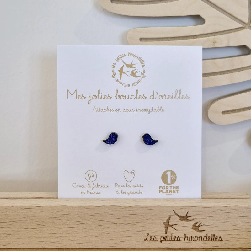 Boucles d'oreilles pailletées - Oiseaux