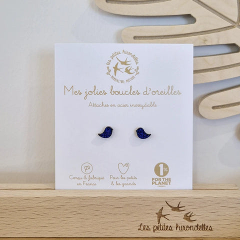 Boucles d'oreilles pailletées - Oiseaux