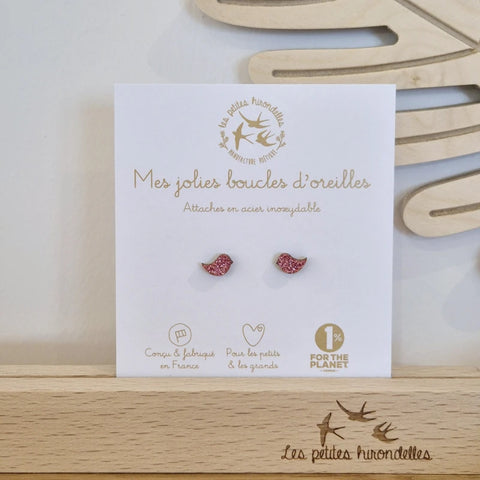 Boucles d'oreilles pailletées - Oiseaux