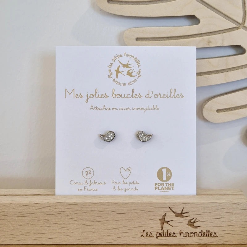 Boucles d'oreilles pailletées - Oiseaux