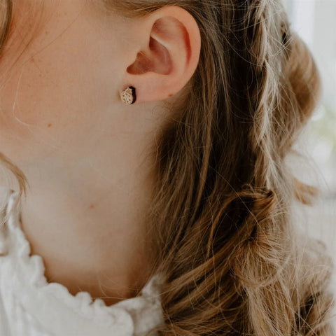 Boucles d'oreilles en bois - Coccinelles