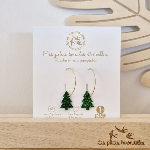 Créoles pailletées - Sapins