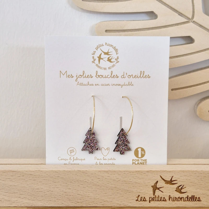 Créoles pailletées - Sapins