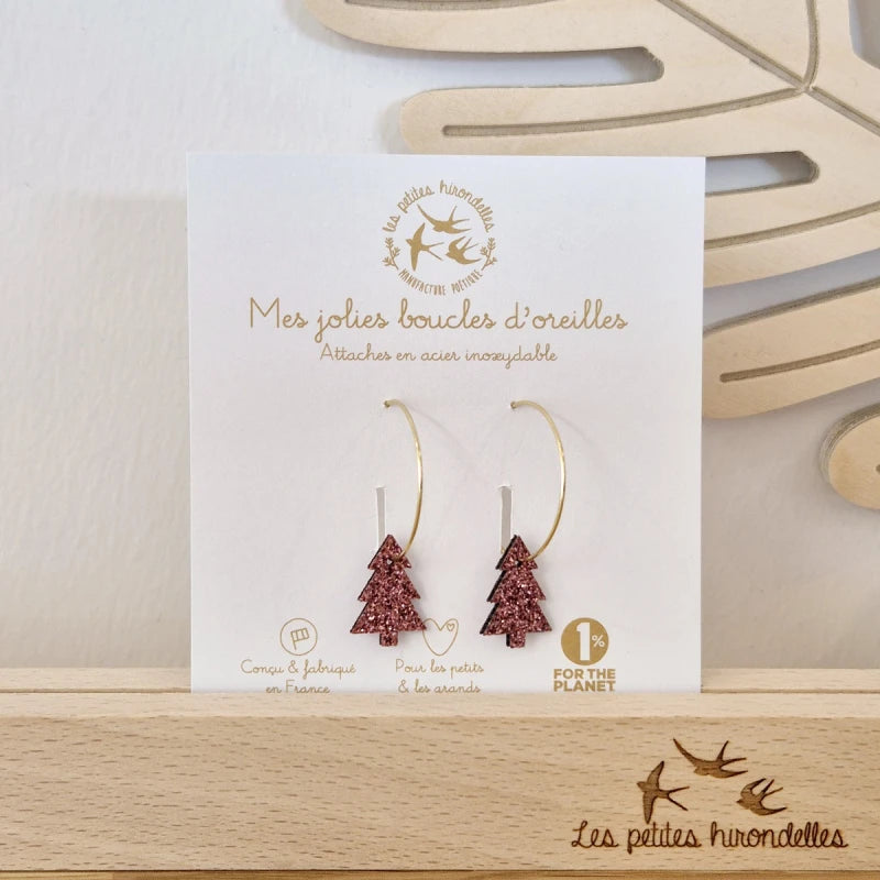 Créoles pailletées - Sapins