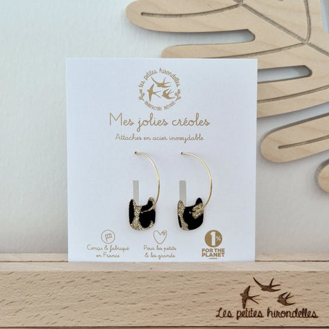 Créoles pailletées - Chats