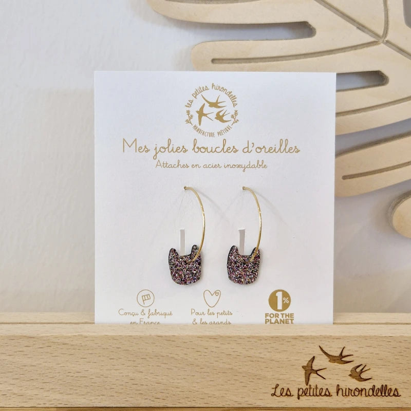 Créoles pailletées - Chats