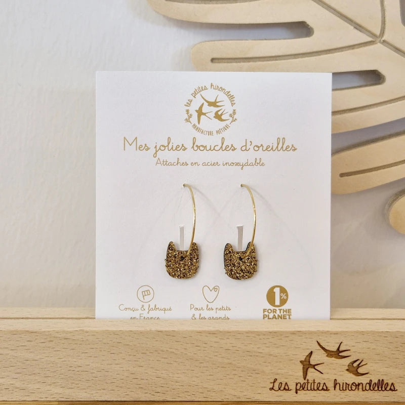 Créoles pailletées - Chats