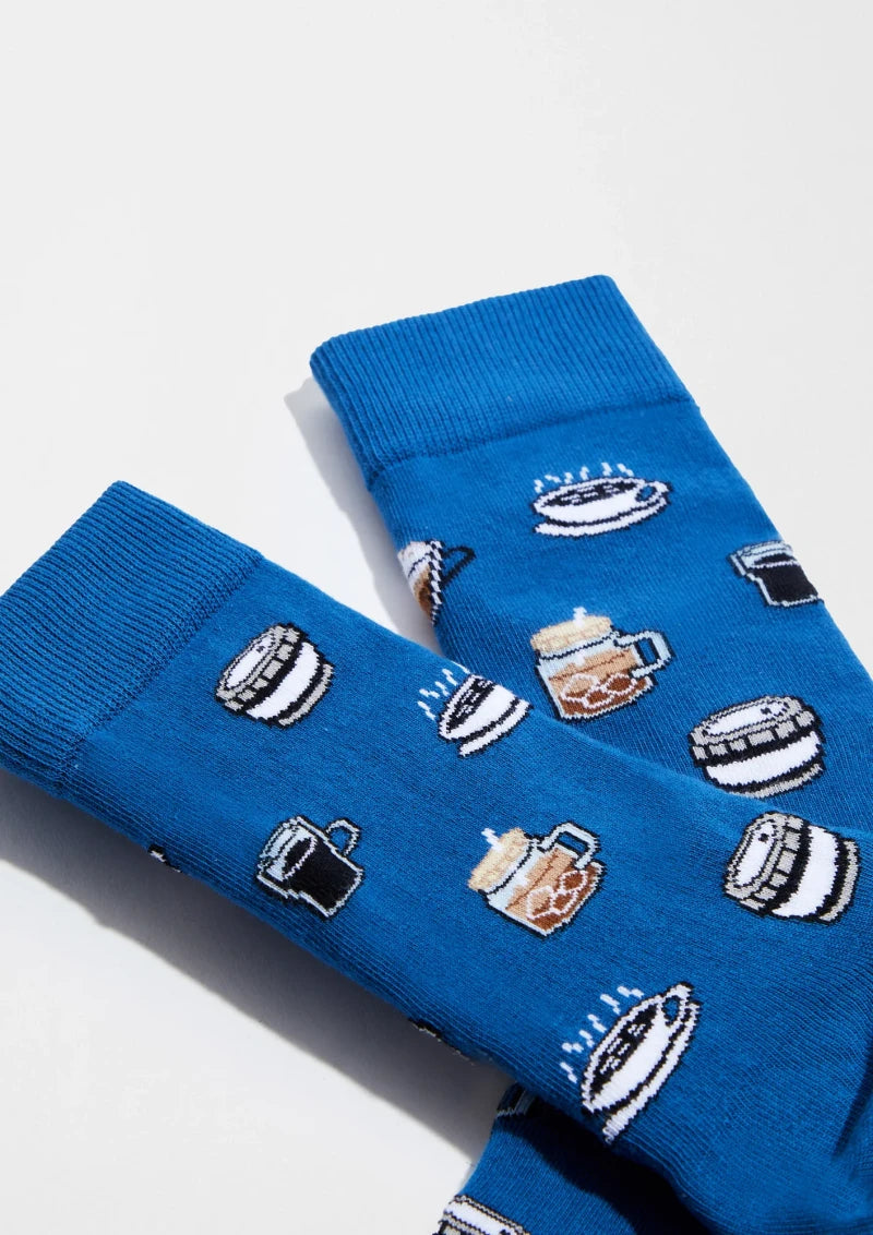 Chaussettes en coton - BeCoffee Bleu