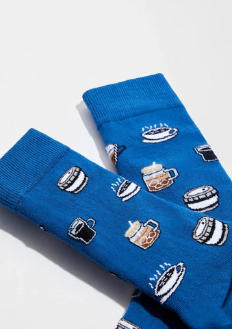 Chaussettes en coton - BeCoffee Bleu