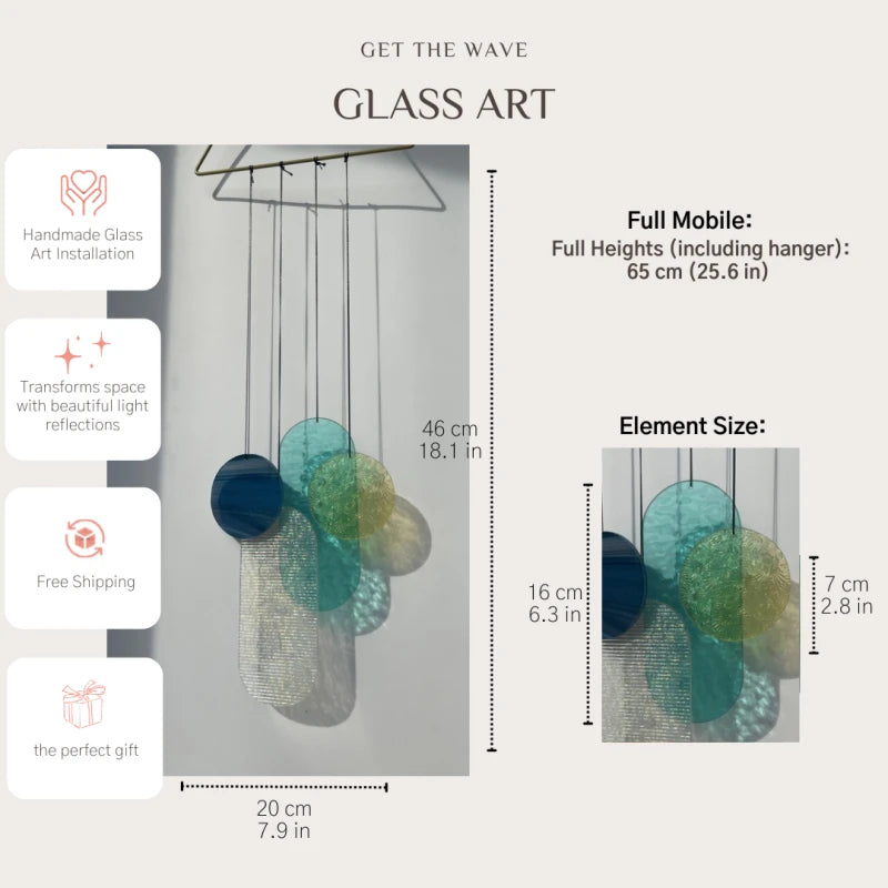 Irisierender Wandbehang im Art Déco Stil