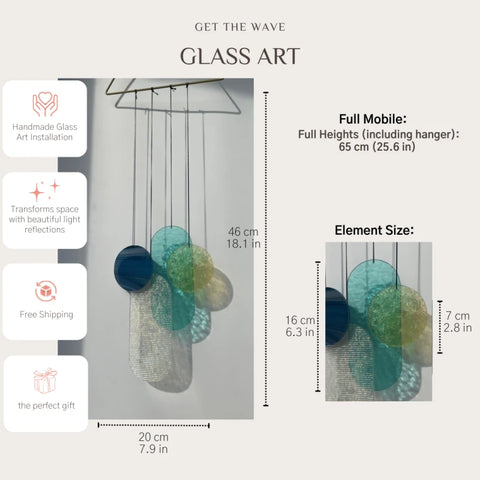 Irisierender Wandbehang im Art Déco Stil