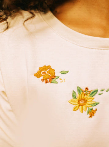 Sweat en coton bio unisexe – Fleurs rétro