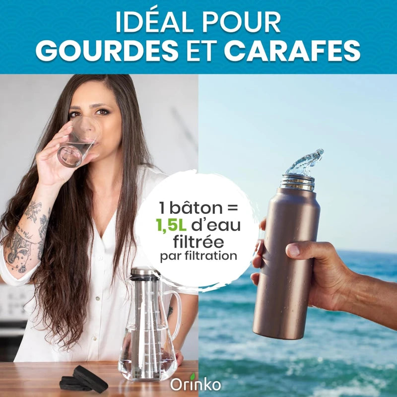 Binchotan Japonais de Kishu x4 (boîte) – Charbon Actif pour Eau – Région de Wakayama