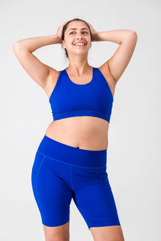 Pack spécial sport indoor  "La Lumineuse" Bleu - brassière et short