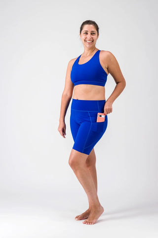 Pack spécial sport indoor  "La Lumineuse" Bleu - brassière et short