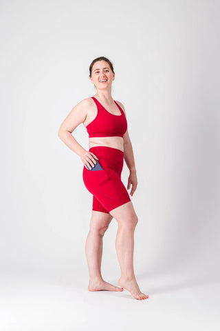 Pack spécial sport indoor  "La Lumineuse" Rouge - brassière et short