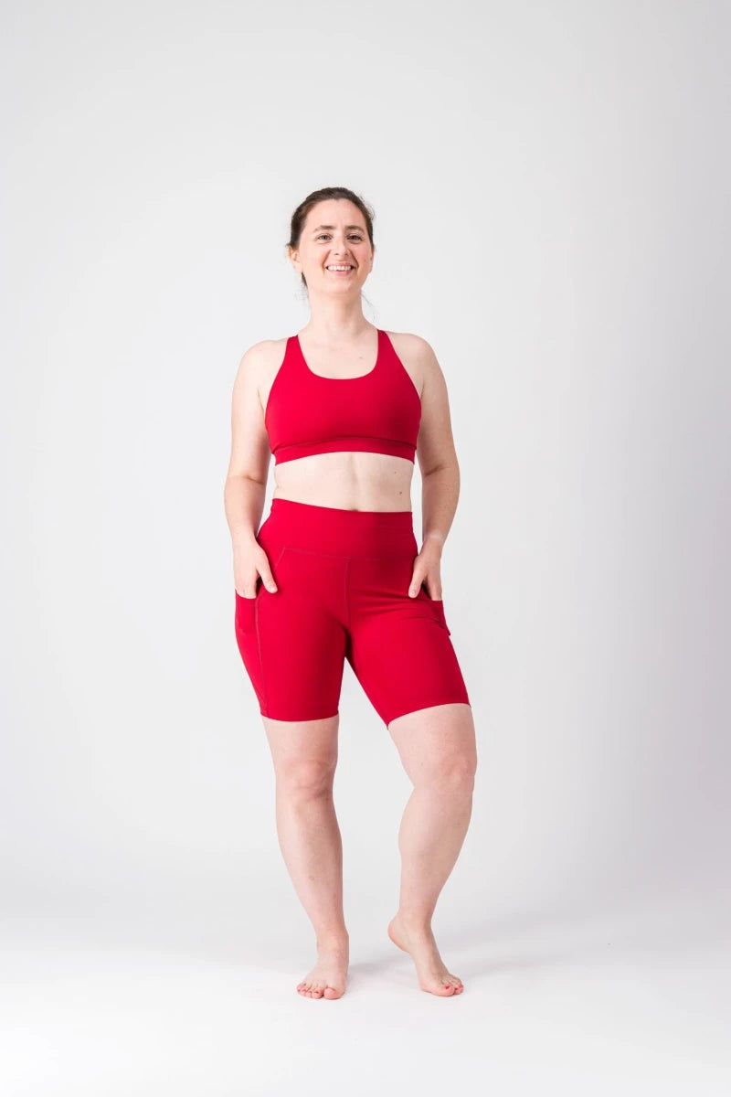 Pack spécial sport indoor  "La Lumineuse" Rouge - brassière et short