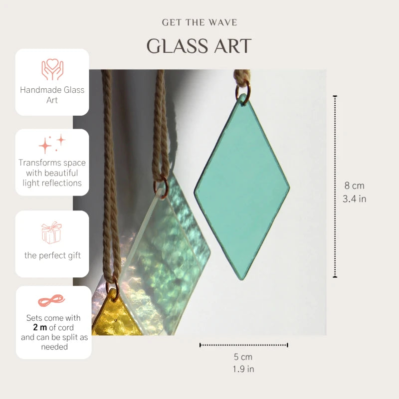 Buntglas Rauten als Fensterschmuck