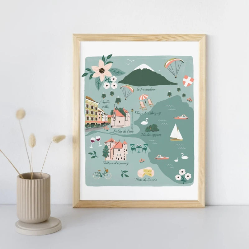 Annecy - Affiche illustration A3