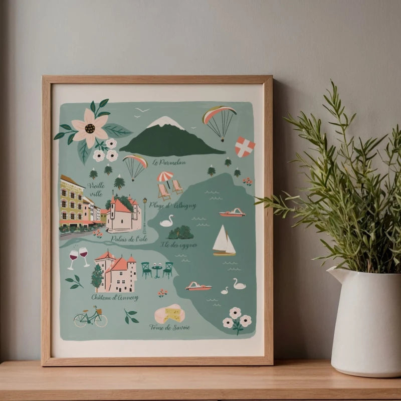 Annecy - Affiche illustration A3