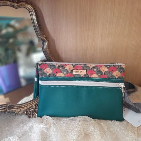 Pochette femme alter-cuir de raisin et liège - sangle réglable