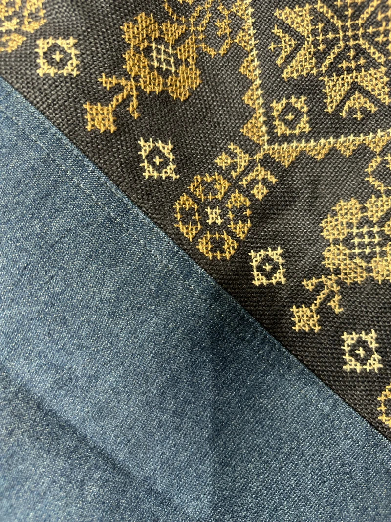 Sac Cabas jean et broderie main