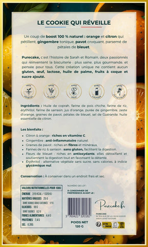COOKIES CITRON ORANGE – Le Cookie qui Réveille 🌱 Sans allergènes & sans sucres